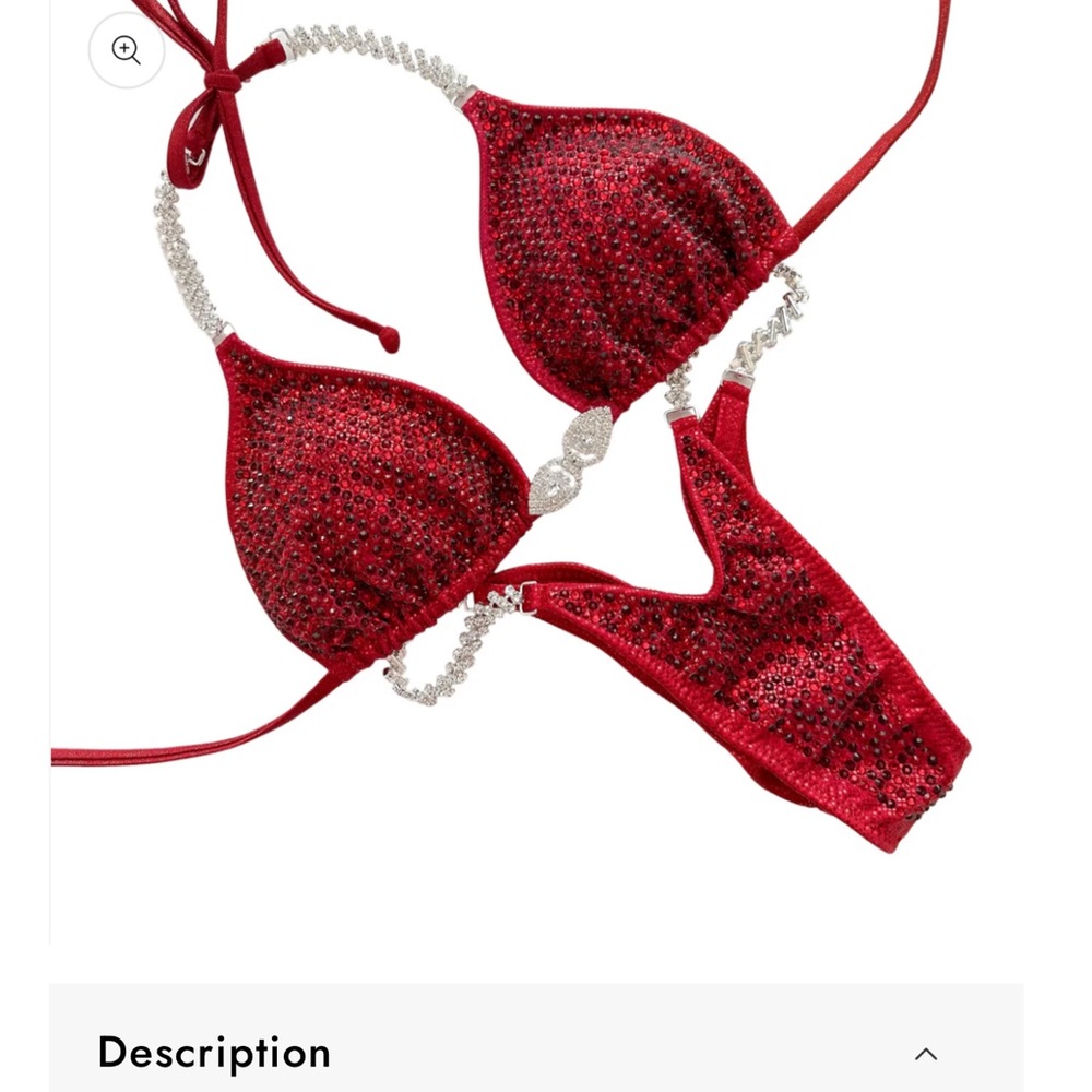 Red and Silver Textured Bikini Set - Picture 2 of 4